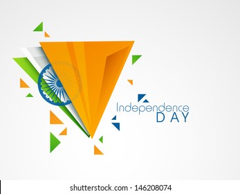 Ilustración creativa para el Día de la Independencia de la India con tricolores y rueda de ashoka.