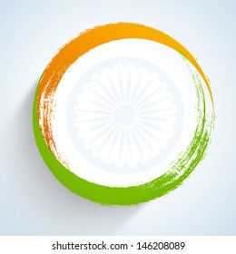 Creative Illustration for Indian Independence Day with tricolors.