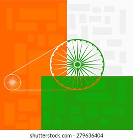 Creative Illustration for Indian Independence Day with tricolors with Ashoka wheel