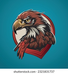 Creative illustration of an isolated hawk head that can be used as a sign, mascot or logo