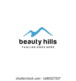 Creative Illustration Landscape 
Simple Mountain Logo Design Vector