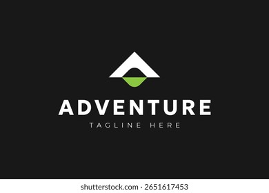 Paisaje de ilustración creativa Simple Mountain adventure Logo Diseño Vector
