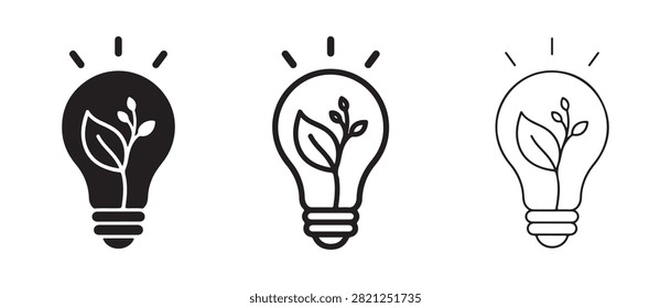 Creative illustration of lightbulbs with sprouting plants symbolizing ideas growth and ecofriendly innovation concepts