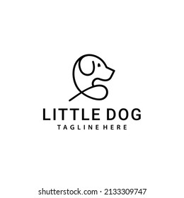 Creative illustration line art Dog animal sign Logo design Template Vector