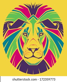 Creative illustration of a lion's head