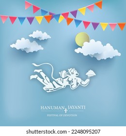 Creative illustration of Lord Hanuman . happy hanuman jayanti Vector, Indian Festival concept.