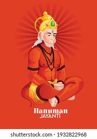 Creative illustration of Lord Hanuman with Hanuman jayanti