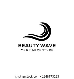 Creative illustration luxury abstract sea water wave Logo icon Template