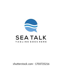 Creative illustration luxury abstract water wave with bubble talk Logo icon Template