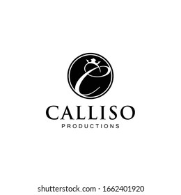 Creative Illustration luxury C with crown sign geometric logo design template