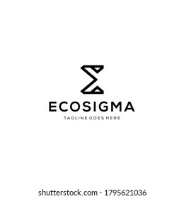 Creative Illustration luxury E sigma symbol sign monogram logo design template