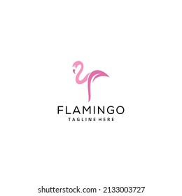 Creative illustration luxury Minimalist flamingo bird logo template