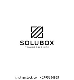 Creative Illustration luxury S box sign monogram logo design template