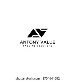 Creative Illustration modern A,V sign geometric logo design template