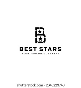 Ilustración creativa plantilla de diseño de logotipo geométrico de signo de estrella B moderna