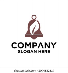 Creative Illustration modern bell with leaf sign logo design template vector