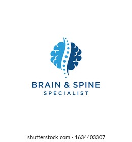 Creative illustration Modern brain and spine logo design template