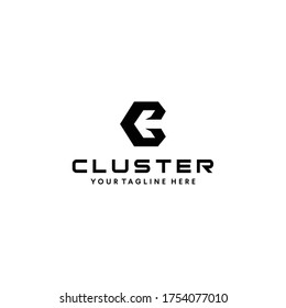 Creative Illustration modern C sign geometric logo design template