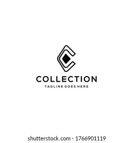 Ilustración creativa plantilla moderna de diseño de logotipo geométrico de signo C 