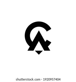 Creative illustration modern CA or AC sign geometric logo design template