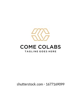 Creative Illustration modern C,C sign geometric logo design template