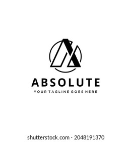 Creative Illustration modern A circle sign geometric logo design template
