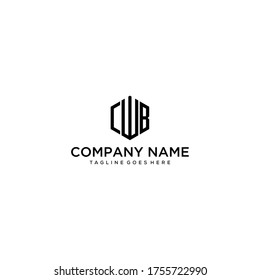 Creative Illustration modern C,W,B sign geometric logo design template