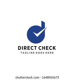 Creative Illustration modern D with check mark sign logo design template