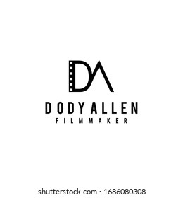 Creative Illustration modern D,A film sign geometric logo design template