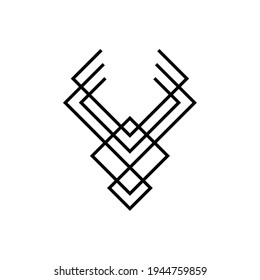 Creative illustration modern deer logo design template vector 