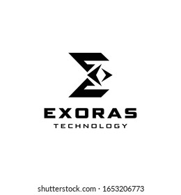 Creative Illustration modern E sign geometric logo design template