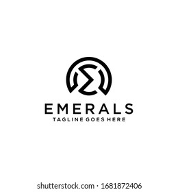 Kreative Illustration Moderne E-Zeichen geometrische Logo-Design-Vorlage