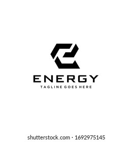 Creative Illustration modern E sign geometric logo design template