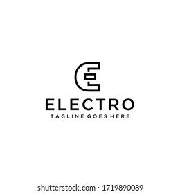 Creative Illustration modern E sign geometric logo design template