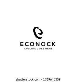 Ilustración creativa modelo de diseño de logotipo geométrico de signo E moderno