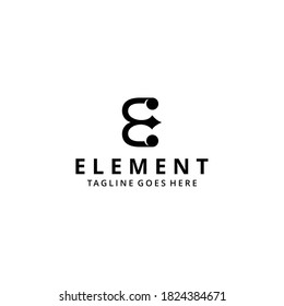 Creative illustration modern E sign elegant logo design template