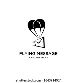 Sobre moderno creativo con plantilla vectorial de icono con logotipo paracaidista