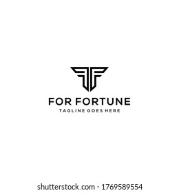 Creative Illustration modern F,F sign geometric logo design template