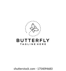 Creative illustration modern flying Butterfly insect logo design template