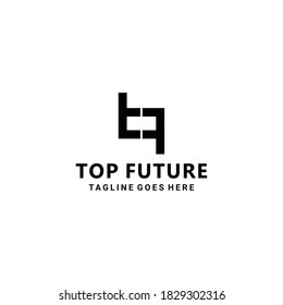 Ilustración creativa plantilla moderna de diseño de logotipo geométrico de signo F, T o T,F