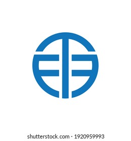 Creative illustration modern F,T,F sign geometric logo design template