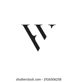 Creative Illustration modern FV sign geometric logo design template