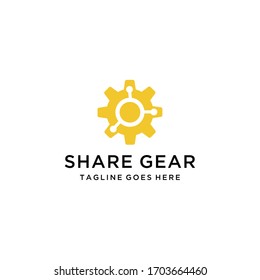 Creativo símbolo de logotipo de uso compartido de engranajes modernos símbolo vectorial industrial