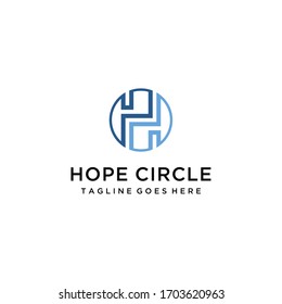 Ilustración creativa plantilla moderna de diseño de logotipo geométrico de signo H