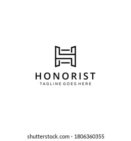 Ilustración creativa plantilla moderna de diseño de logotipo geométrico de signo H