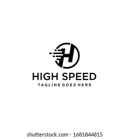 Creative Illustration modern H speed sign geometric logo design template