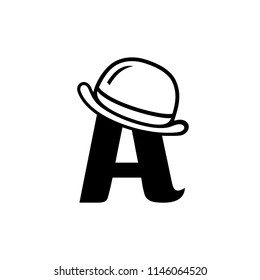 Creative illustration modern hat vector with sign A logo design template.