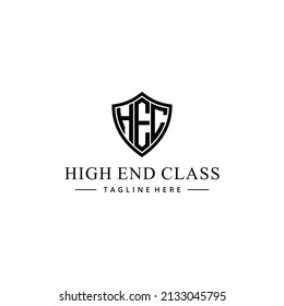 Creative Illustration modern HEC shield sign geometric logo design template