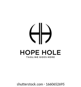 Creative Illustration modern H,H sign geometric logo design template