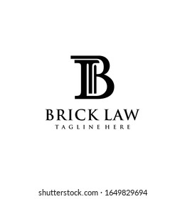 Creative illustration modern initial B law firm monogram logo symbol template